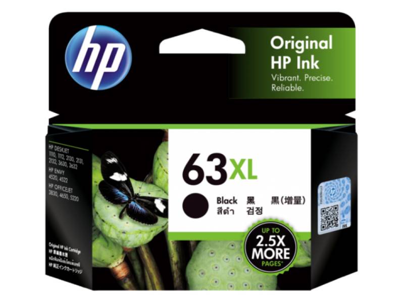Genuine HP 63XL Black Ink Cartridge F6U64AA 480 page