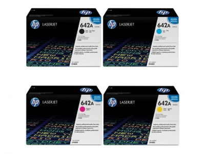 4 Pack Genuine HP 642A Toner Cartridges CB400A-CB403A [1BK, 1C, 1M, 1Y]