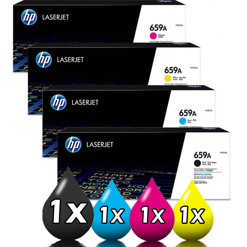 Genuine 4 Pack HP 659A W2010A-W2013A Toner Cartridge Value Pack [1BK, 1C, 1M, 1Y]