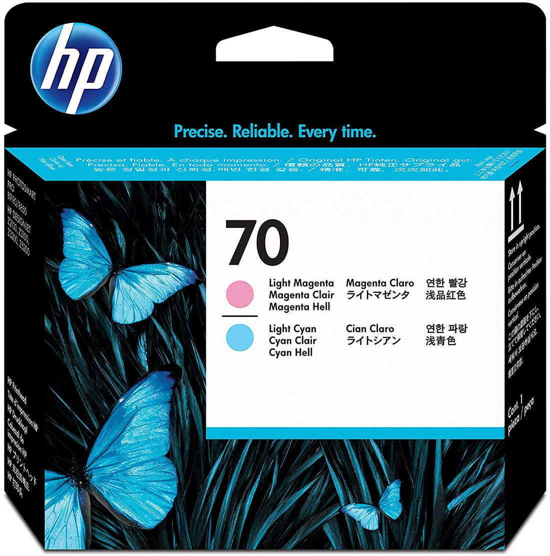 2 Pack Genuine HP 70 C9390A-C9405A Ink Cartridges [1LC,1LM]