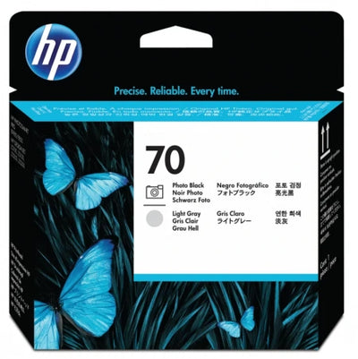 2 Pack HP 70 C9449A-C9407A Genuine Ink Cartridge [1BK,1LG]