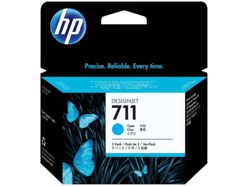 [Tri Pack] Genuine HP 711 Cyan Ink Cartridges CZ134A 29ml each