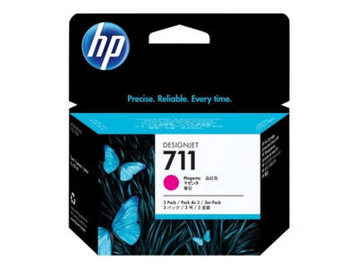 [Tri Pack] Genuine HP 711 Magenta Ink Cartridges CZ135A 29ml each
