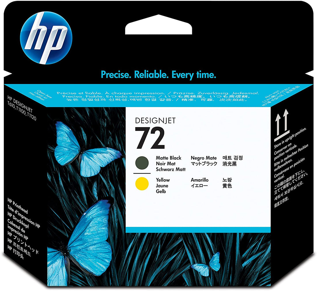 Genuine HP 72 C9384A Matte Black-Yellow Print head 450 Print