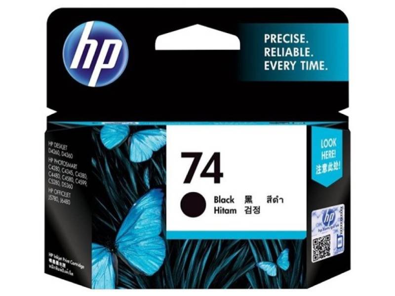 Genuine HP 74 CB335WA Black Ink Cartridge 220 Print