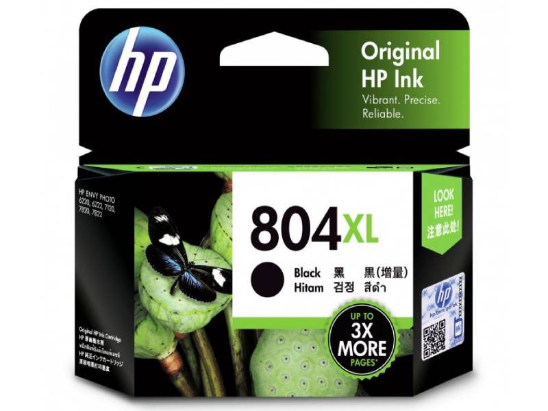Genuine HP 804XL T6N12AA Black Ink Cartridge 600 Print