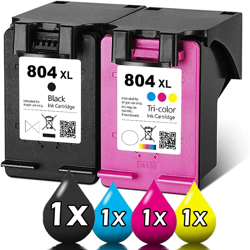4 Pack HP 804XL Compatible Ink Value Pack T6N11AA-T6N12AA [1BK, 1CL]
