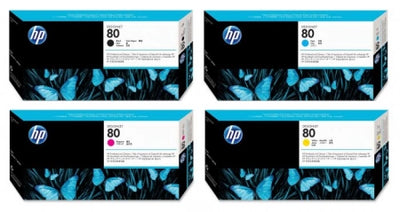 4 Pack HP 80 Genuine Ink Cartridges C4820A-C4823A [1BK,1C,1M,1Y]