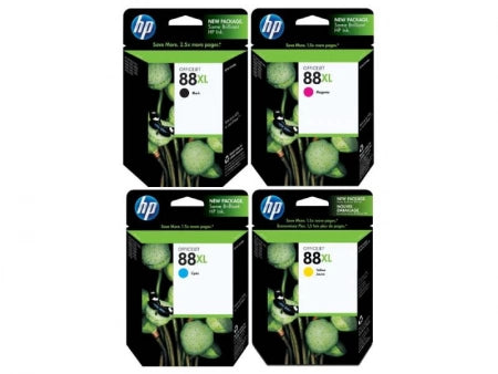 4 Pack HP 88XL Genuine Ink Cartridges C9396A-C9393A [1BK, 1C, 1M, 1Y]