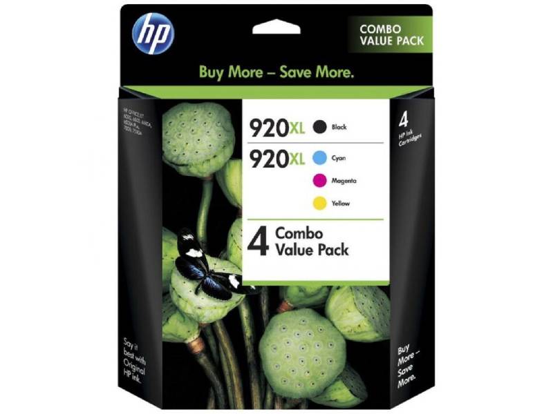 Genuine 4 Pack HP 920XL Ink Cartridges CD975AA-CD974AA [1BK,1C,1M,1Y]