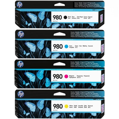 Genuine 4 Pack HP 980 Ink Cartridges D8J1-D8J09A [1BK,1C,1M,1Y]