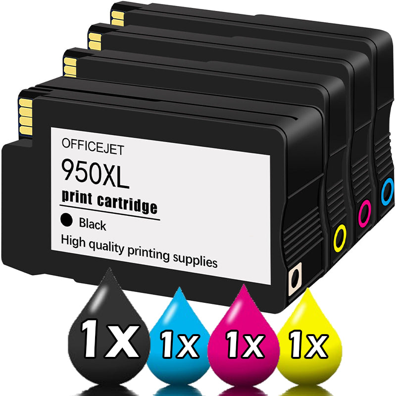 4 Pack HP 950XL 951XL Compatible Ink Cartridges CN045AA-CN048AA [1BK,1C,1M,1Y]