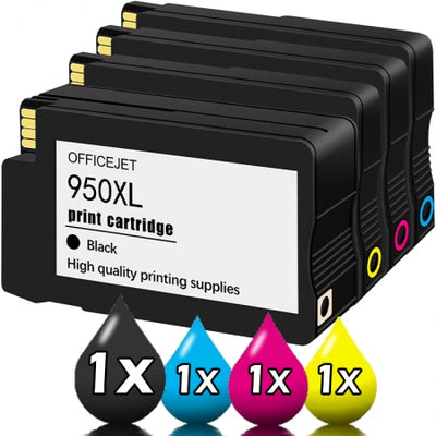 4 Pack HP 950XL 951XL Compatible Ink Cartridges CN045AA-CN048AA [1BK,1C,1M,1Y]