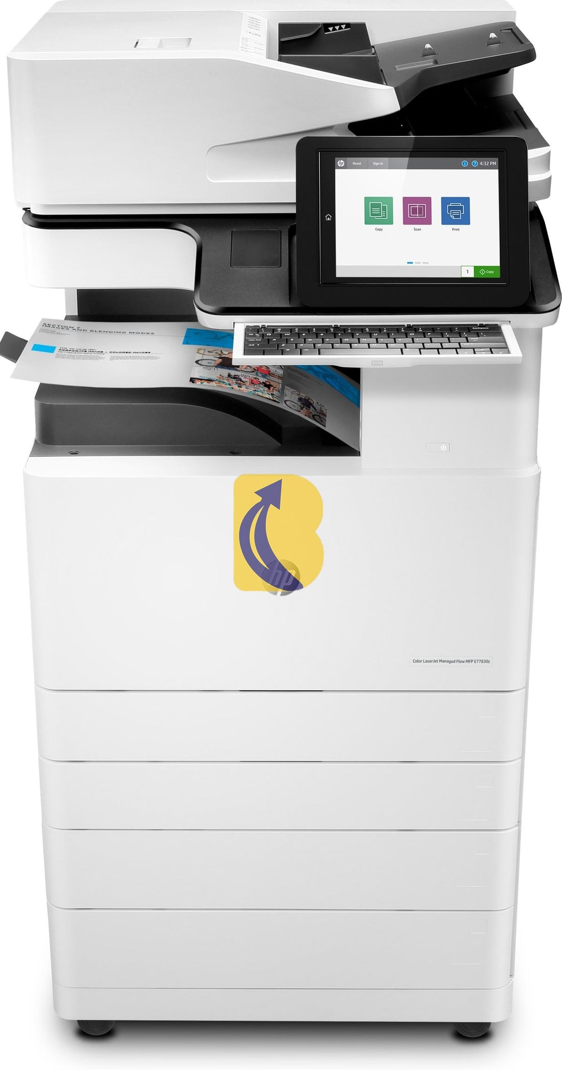 HP A3 Color LaserJet Managed Flow MFP E77830z Printer Free Standing - 5 Year Warranty On Contract