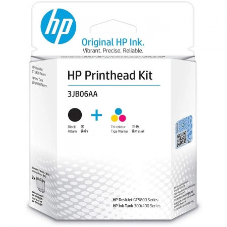 HP Genuine 3JB06AA Printhead Set (Black M0H51A GT51 + Tri-Color M0H50A GT52)