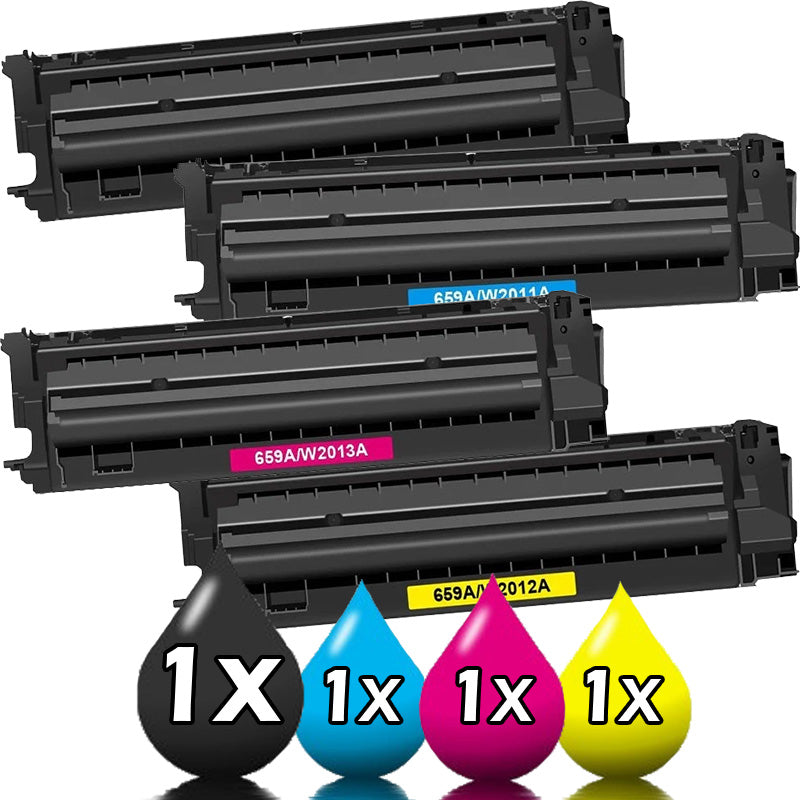 4 Pack Compatible HP 659A Toner Cartridge Value Pack W2010A-W2013A [1BK, 1C, 1M, 1Y]