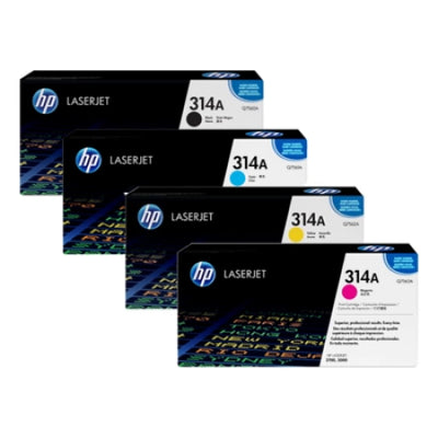 4 Pack Genuine HP 314A Toner Cartridges Q7560A-Q7562A [1BK, 1C, 1M, 1Y]