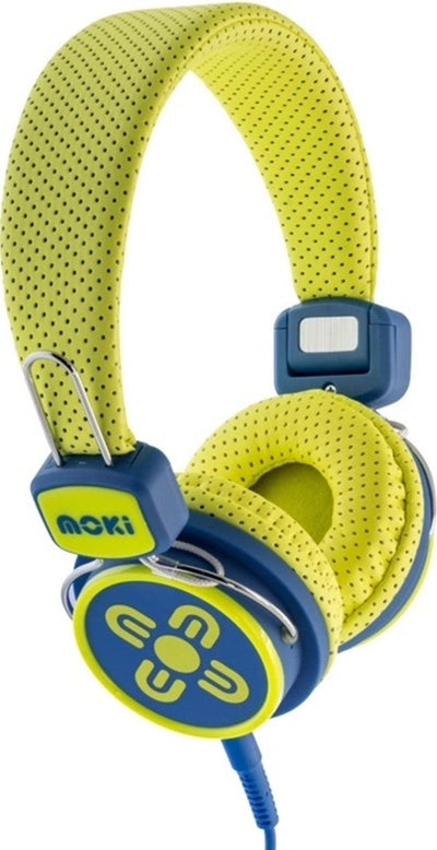 Moki Wired Headphones Kids Safe - Yellow &amp; Blue- Yellow &amp; Blue