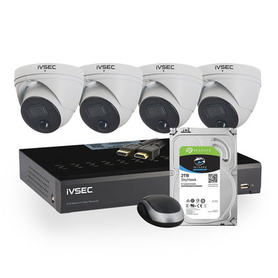 iVSEC KIT 4 X 8MP NC323XD IP CAM +NR308XC POE NVR 4K  2TB HDD  IV