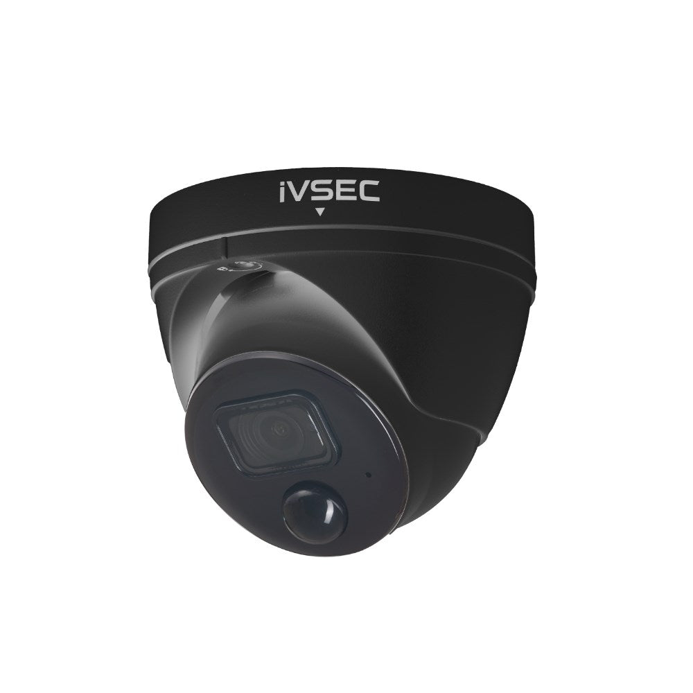 IVSEC TURRET IP CAMERA  5MP  2.8MM LENS  POE  IP66  30M IR  MIC  IVS  BLACK