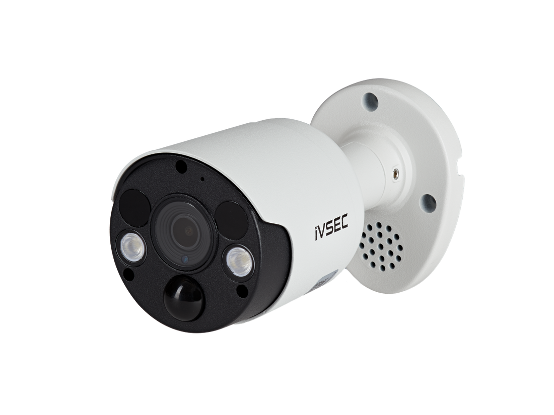 IVSEC BULLET IP CAMERA  5MP  2.8MM LENS POE IP66 IR  LED SPEAKER PIR HEAT DECT