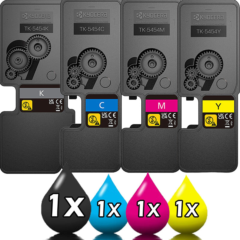 Genuine 4 Pack Kyocera TK-5454 Toner Cartridge Value Pack [1BK, 1C, 1M, 1Y]