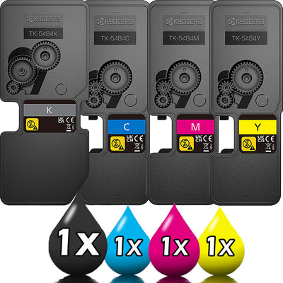 Genuine 4 Pack Kyocera TK-5484 Toner Cartridge Value Pack [1BK, 1C, 1M, 1Y]