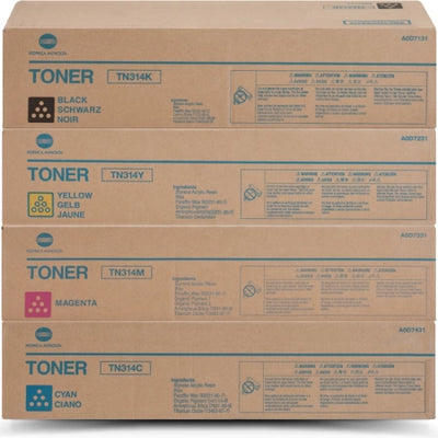 4-Pack Konica Minolta C353 TN314 Genuine Toner [1C 1Y 1M 1BK]