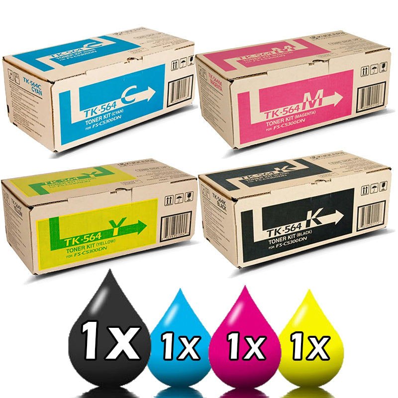 4 Pack Genuine Kyocera TK564 Toner kits [1BK,1C,1M,1Y]