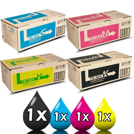 4 Pack Genuine Kyocera TK564 Toner kits [1BK,1C,1M,1Y]