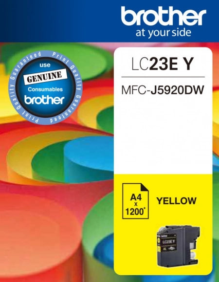 Brother LC23EY Yellow Genuine Ink Cartridge 1.2K Print Yield