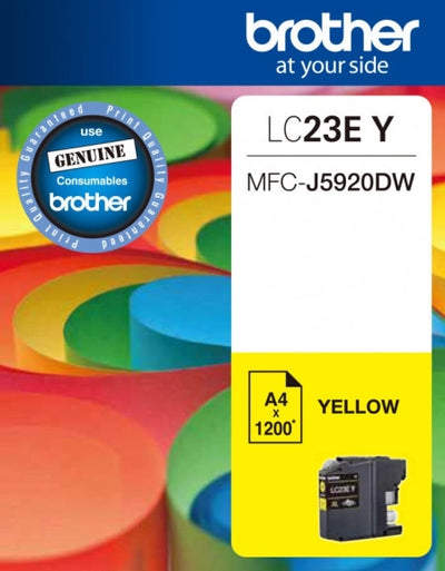 Brother LC23EY Yellow Genuine Ink Cartridge 1.2K Print Yield