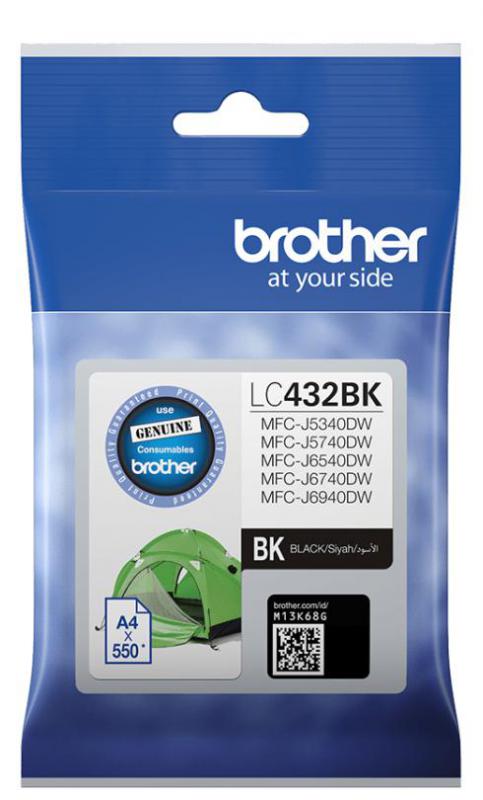 Genuine Brother LC-432BK Black Ink Cartridge 550 Print