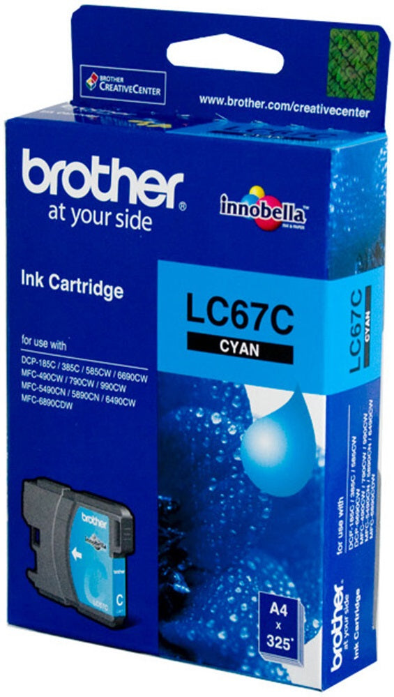 Genuine Brother LC67C Cyan Ink Cartridge 450 Page