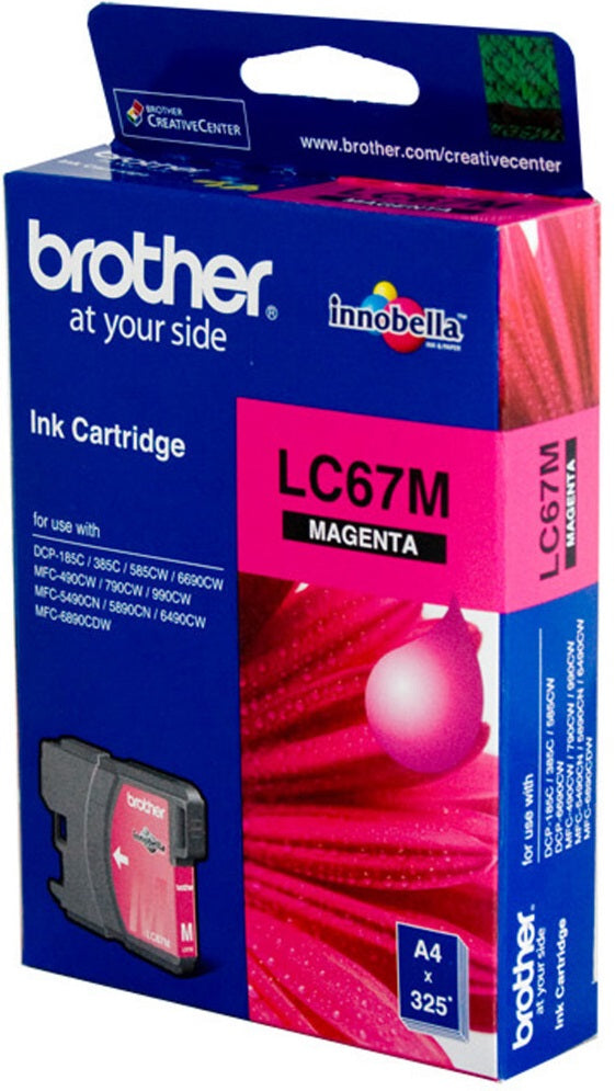 Genuine Brother LC67M Magenta Ink Cartridge 450 Page
