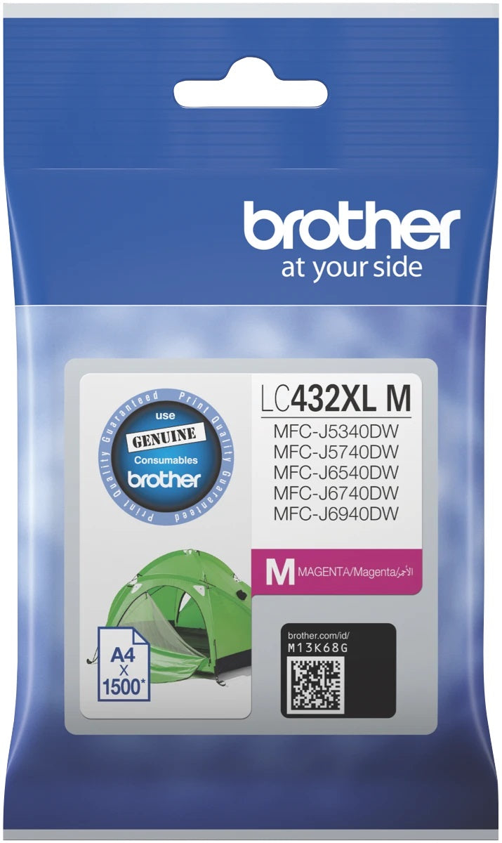 Genuine Brother LC-432XLM Magenta High Capacity Ink Cartridge 1,500 Print