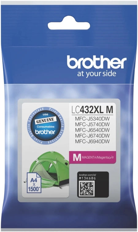 Genuine Brother LC-432XLM Magenta High Capacity Ink Cartridge 1,500 Prints