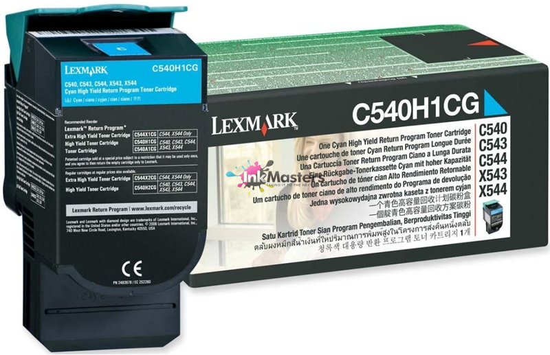 Genuine Lexmark C540H1CG Cyan Toner Cartridge 2K Print Yield