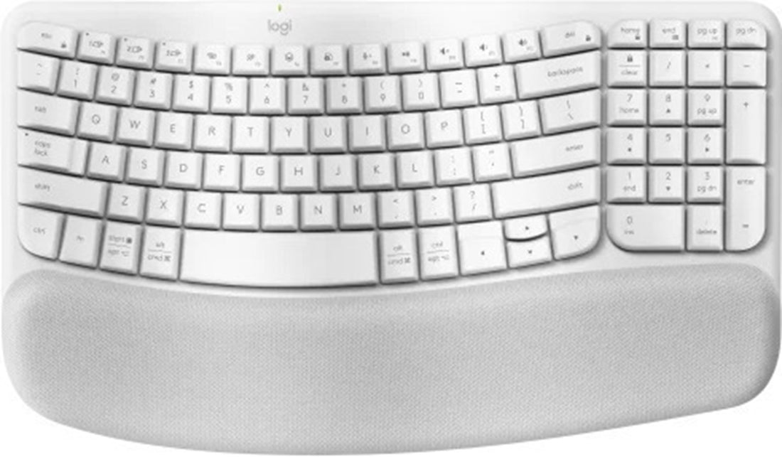 Logitech Wave Keys Wireless Ergonomic Keyboard (Off-white)