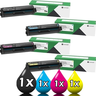 Genuine 4 Pack Lexmark CX331 CX431 CS331 CS431 Toner Cartridge Value Pack [1BK, 1C, 1M, 1Y]