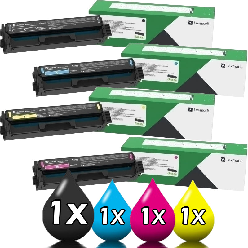 Genuine 4 Pack Lexmark MC3426 Extra High Capacity Toner Value Pack [1BK, 1C, 1M, 1Y]