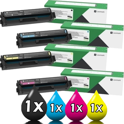 Genuine 4 Pack Lexmark MC3426 Extra High Capacity Toner Value Pack [1BK, 1C, 1M, 1Y]