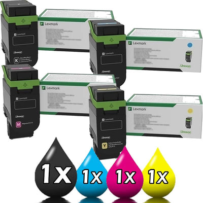 Genuine 4 Pack Lexmark 75M10 Toner Cartridges Value Pack [1BK, 1C, 1M, 1Y]_copy