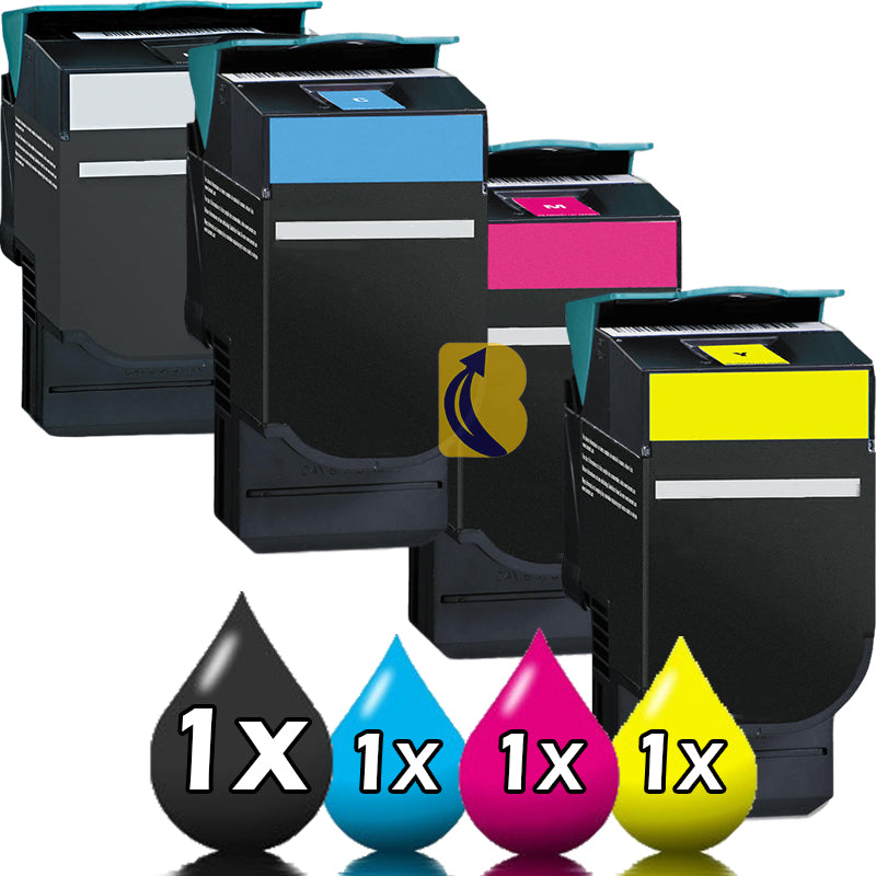 4 Pack Lexmark Compatible Toner Cartridge C2240 / XC2235 [1BK,1C,1M,1Y]