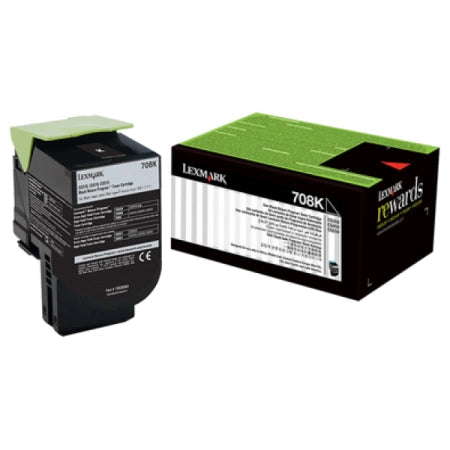 Genuine Lexmark 708 70C80K0 Black Toner Cartridge 1K Print Yield