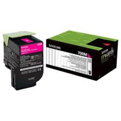 Genuine Lexmark 708 70C80M0 Magenta Toner Cartridge 1K Print Yield