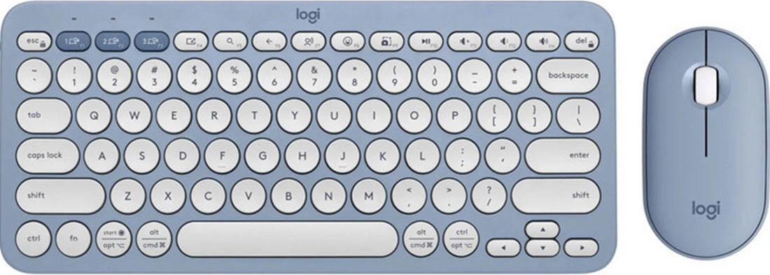 Logitech K380S Pebble 2 Combo Wireless Keyboard & Mouse (Blue)