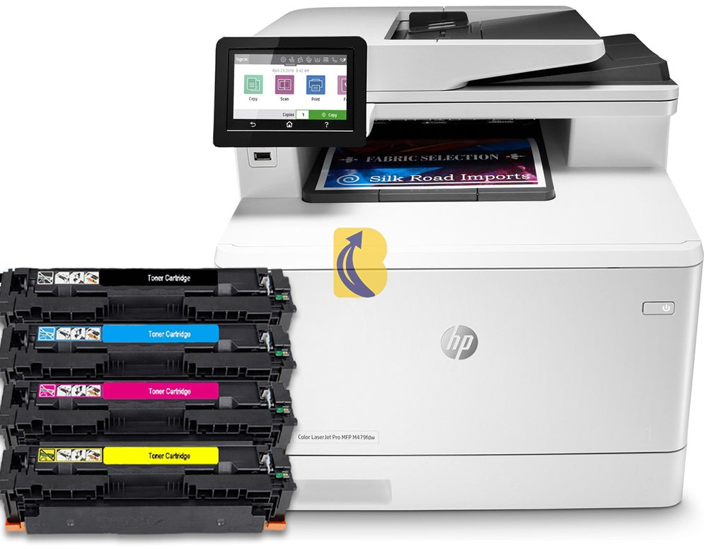 HP Color LaserJet Pro MFP M479fdw Multifunction Printer + Compatible Toners Bundle