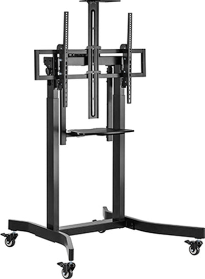 Brateck Deluxe Motorized Large TV Cart with Tilt, Equipment Shelf and Camera Mount Fit 55in-100in Up to 120Kg - Black (LS)