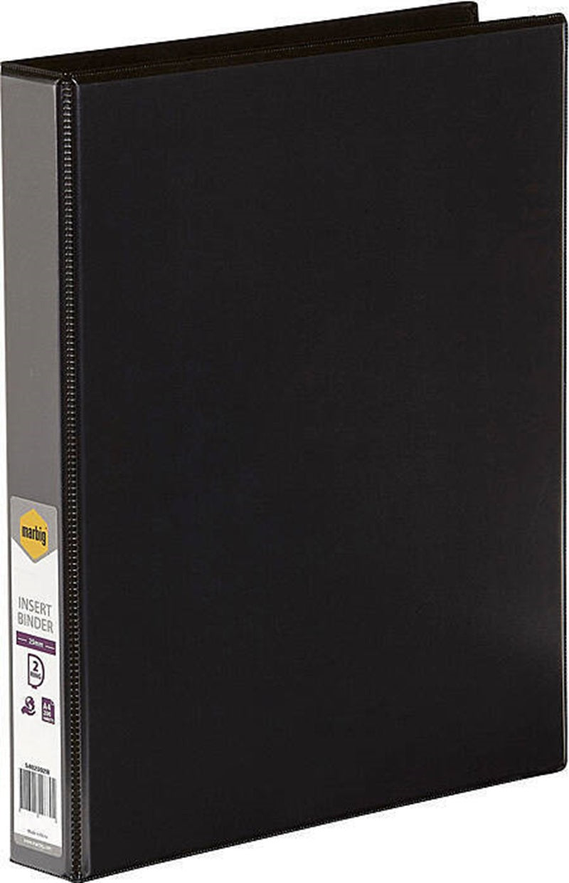 Marbig Clearview Insert Binder A4 25mm 2D-Ring Black